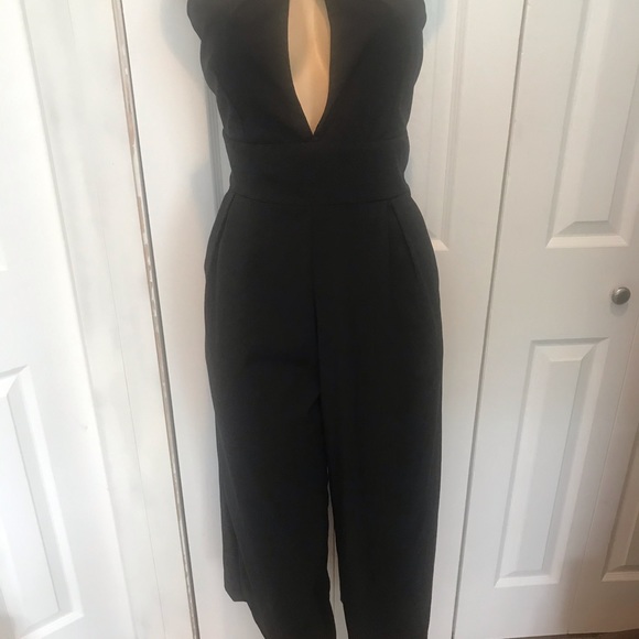 Deep v spaghetti strap stretchy jumpsuit - Picture 3 of 5
